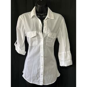 STANDARD JAMES PERSE Rib Side ButtonUp Shirt 3 Large White Quite Luxury Designer